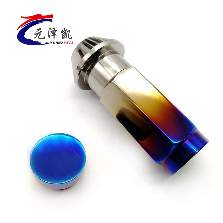 Colorful Burned BlueTitanium Car Wheel Lug Nut